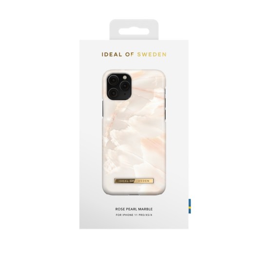 iDeal of Sweden Fashion SS21 Back Case priekš Apple iPhone 11 Pro - Rose Pearl Marble - plastikāta aizmugures apvalks ar iebūvētu metālisku plāksni / bampers-vāciņš