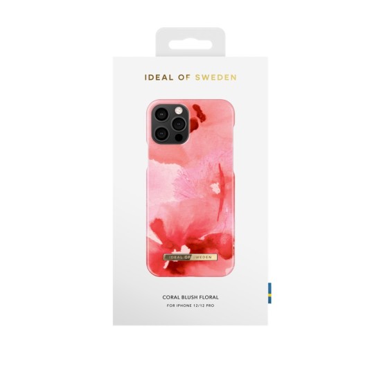 iDeal of Sweden Fashion SS21 Back Case priekš Apple iPhone 12 / 12 Pro - Coral Blush Floral - plastikāta aizmugures apvalks ar iebūvētu metālisku plāksni / bampers-vāciņš