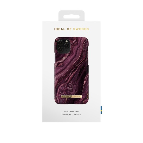 iDeal of Sweden Fashion AW20 Back Case priekš Apple iPhone 11 Pro - Golden Plum - plastikāta aizmugures apvalks ar iebūvētu metālisku plāksni / bampers-vāciņš