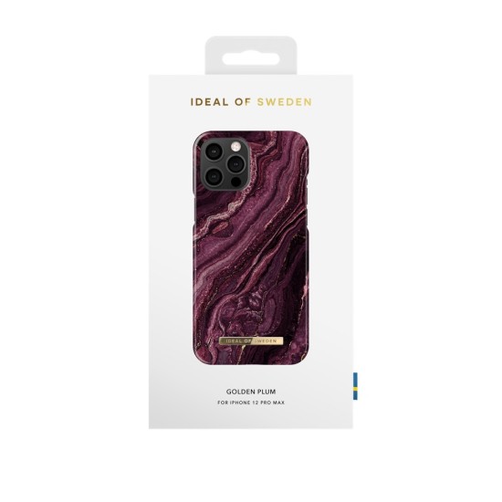 iDeal of Sweden Fashion AW20 Back Case priekš Apple iPhone 12 Pro Max - Golden Plum - plastikāta aizmugures apvalks ar iebūvētu metālisku plāksni / bampers-vāciņš