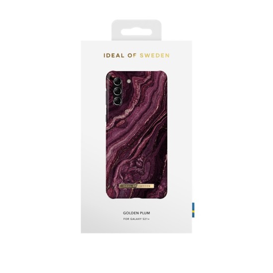 iDeal of Sweden Fashion AW20 Back Case priekš Samsung Galaxy S21 Plus G996 - Golden Plum - plastikāta aizmugures apvalks ar iebūvētu metālisku plāksni / bampers-vāciņš