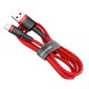 Baseus 0.5M Cafule 2.4A USB to Lightning cable - Sarkans - Apple iPhone / iPad lādēšanas un datu kabelis / vads