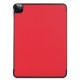 Tri-fold Stand PU Leather Smart Case priekš Apple iPad Pro 11 (2020 / 2021 / 2022) - Sarkans - sāniski atverams maciņš ar stendu