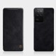 NILLKIN Qin Series Leather Flip Case priekš Samsung Galaxy S21 Ultra G998 - Melns - sāniski atverams maciņš (ādas maks, grāmatiņa, leather book wallet case cover)