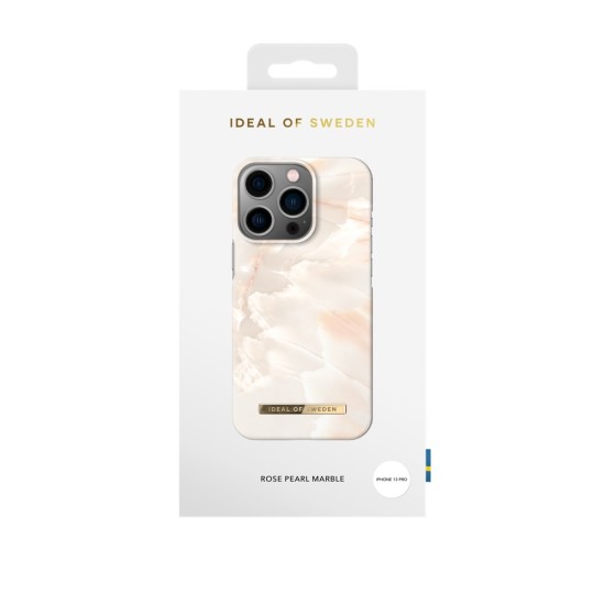 iDeal of Sweden Fashion SS21 Back Case priekš Apple iPhone 13 Pro - Rose Pearl Marble - plastikāta aizmugures apvalks ar iebūvētu metālisku plāksni / bampers-vāciņš