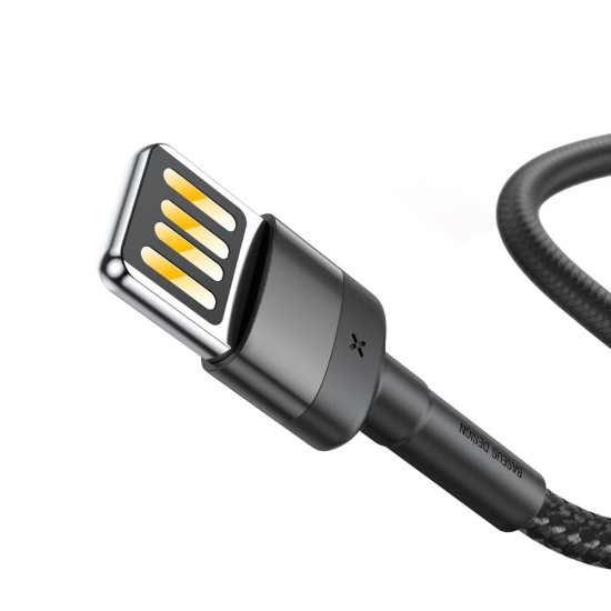 Baseus 1M Cafule SE 2.4A USB to Lightning cable - Melns - Apple iPhone / iPad lādēšanas un datu kabelis / vads