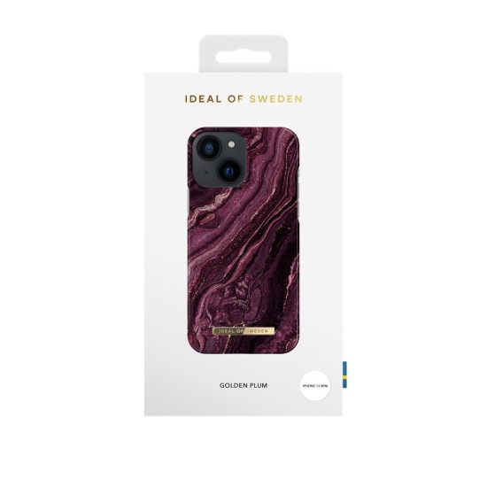 iDeal of Sweden Fashion AW20 Back Case priekš Apple iPhone 13 mini - Golden Plum - plastikāta aizmugures apvalks ar iebūvētu metālisku plāksni / bampers-vāciņš