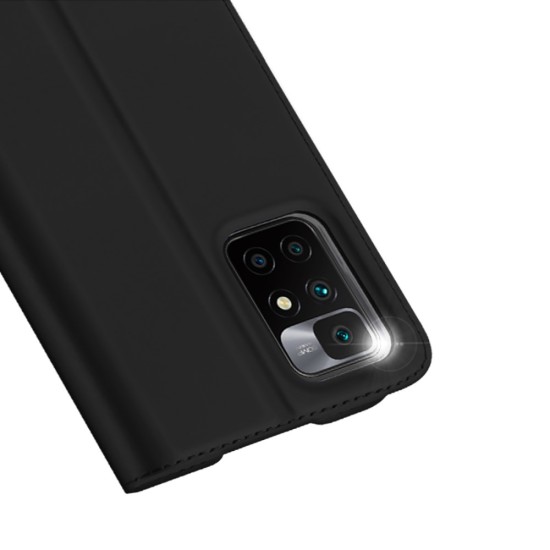 Dux Ducis Skin Pro series priekš Xiaomi Redmi 10 - Melns - sāniski atverams maciņš ar magnētu un stendu