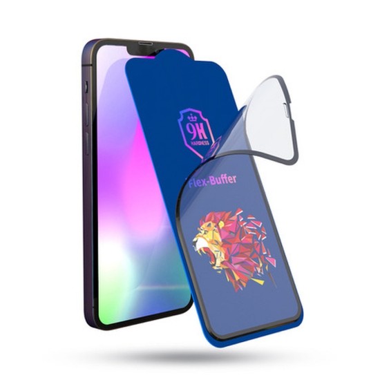 Bestsuit 5D Flex-Buffer Hybrid Antibacterial Tempered Glass для Apple iPhone 13 Pro Max / 14 Plus - гибридное антибактериальное защитное стекло / антиударная плёнка