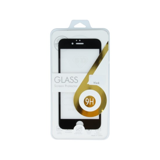 5D OEM Full Glue Tempered Glass screen protector priekš Nokia C20 - Melns - Ekrāna Aizsargstikls / Bruņota Stikla Aizsargplēve