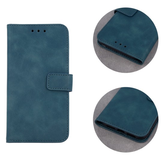 Smart Velvet Book Case priekš Xiaomi Redmi 9A - Tumši Zaļš - sāniski atverams maciņš ar stendu / grāmatveida maks