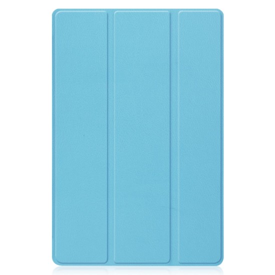 Tri-fold Stand PU Smart Auto Wake/Sleep Leather Case priekš Huawei MatePad 11 - Gaiši Zils - sāniski atverams maciņš ar stendu