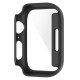 2in1 Scratch Resistanat Hard PC Case with Tempered Glass priekš Apple Watch 7 / 8 / 9 (41mm) - Melns - plastikāta apvalks viedpulksteņiem ar aizsargstiklu