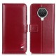 Smooth Surface Wallet Stand Leather Book Case priekš Nokia G10 / G20 - Sarkans - sāniski atverams maciņš ar magnētu un stendu