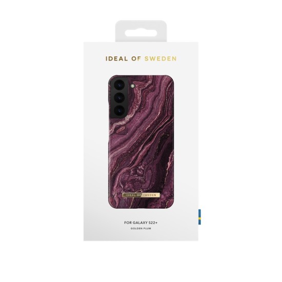 iDeal of Sweden Fashion AW20 Back Case priekš Samsung Galaxy S22 Plus 5G S906 - Golden Plum - plastikāta aizmugures apvalks ar iebūvētu metālisku plāksni / bampers-vāciņš