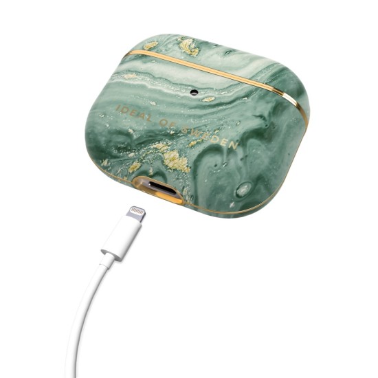 iDeal of Sweden Fashion Case priekš Apple Airpods 3 - Mint Swirl Marble - plastikāta apvalks bezvadu austiņu lādēšanas ierīcei