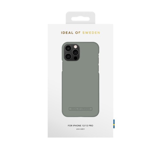 iDeal of Sweden Seamless SS22 Back Case priekš Apple iPhone 12 / 12 Pro - Ash Gray - ciets silikona aizmugures apvalks ar iebūvētu metālisku plāksni / bampers-vāciņš