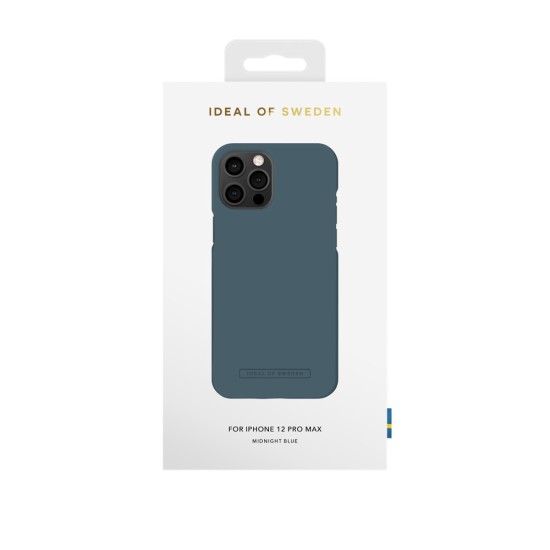 iDeal of Sweden Seamless SS22 Back Case priekš Apple iPhone 12 Pro Max - Midnight Blue - ciets silikona aizmugures apvalks ar iebūvētu metālisku plāksni / bampers-vāciņš