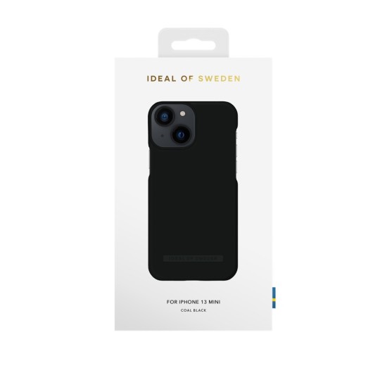 iDeal of Sweden Seamless SS22 Back Case priekš Apple iPhone 13 mini - Coal Black - ciets silikona aizmugures apvalks ar iebūvētu metālisku plāksni / bampers-vāciņš