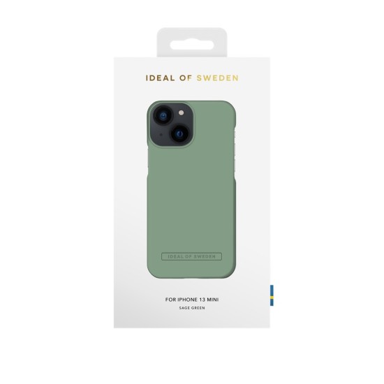 iDeal of Sweden Seamless SS22 Back Case priekš Apple iPhone 13 mini - Sage Green - ciets silikona aizmugures apvalks ar iebūvētu metālisku plāksni / bampers-vāciņš