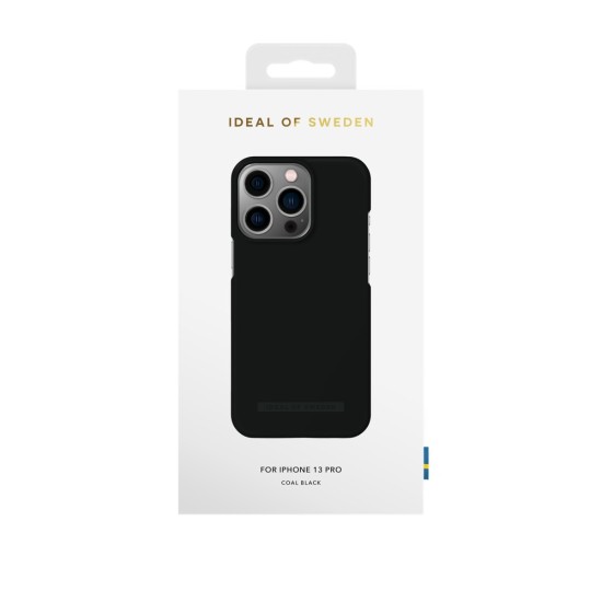 iDeal of Sweden Seamless SS22 Back Case priekš Apple iPhone 13 Pro - Coal Black - ciets silikona aizmugures apvalks ar iebūvētu metālisku plāksni / bampers-vāciņš