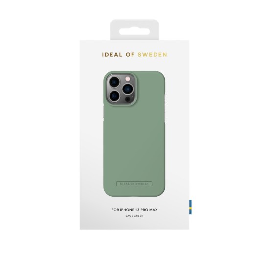 iDeal of Sweden Seamless SS22 Back Case priekš Apple iPhone 13 Pro Max - Sage Green - ciets silikona aizmugures apvalks ar iebūvētu metālisku plāksni / bampers-vāciņš
