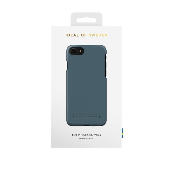 iDeal of Sweden Seamless SS22 Back Case priekš Apple iPhone 7 / 8 / SE2 (2020) / SE3 (2022) - Midnight Blue - ciets silikona aizmugures apvalks ar iebūvētu metālisku plāksni / bampers-vāciņš