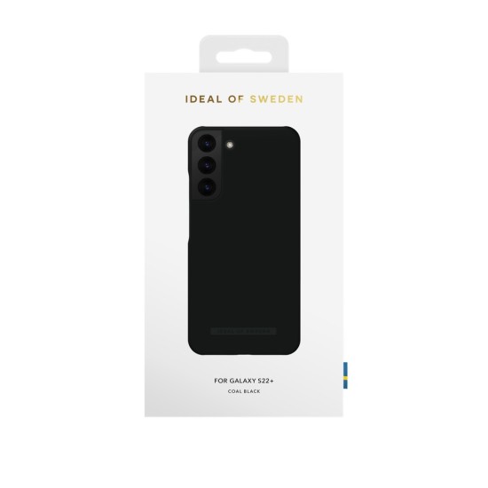 iDeal of Sweden Seamless SS22 Back Case priekš Samsung Galaxy S22 Plus 5G S906 - Coal Black - ciets silikona aizmugures apvalks ar iebūvētu metālisku plāksni / bampers-vāciņš