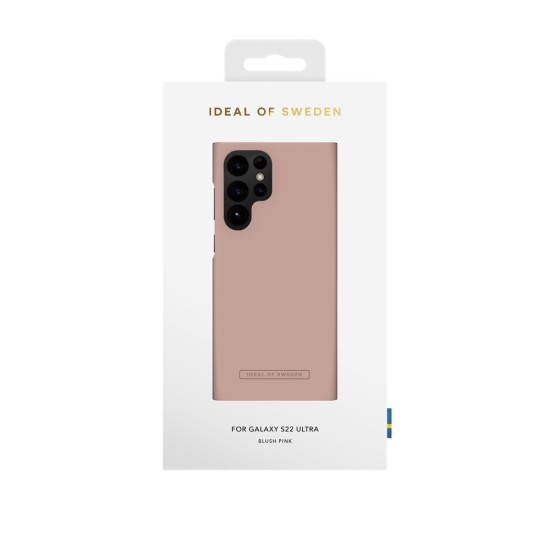 iDeal of Sweden Seamless SS22 Back Case priekš Samsung Galaxy S22 Ultra 5G S908 - Blush Pink - ciets silikona aizmugures apvalks ar iebūvētu metālisku plāksni / bampers-vāciņš