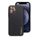 Forcell Leather Back Case priekš Samsung Galaxy A53 5G A536 - Melns - mākslīgās ādas aizmugures apvalks / bampers-vāciņš