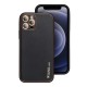 Forcell Leather Back Case для Apple iPhone 12 Pro - Чёрный - чехол-накладка из искусственной кожи / бампер-крышка