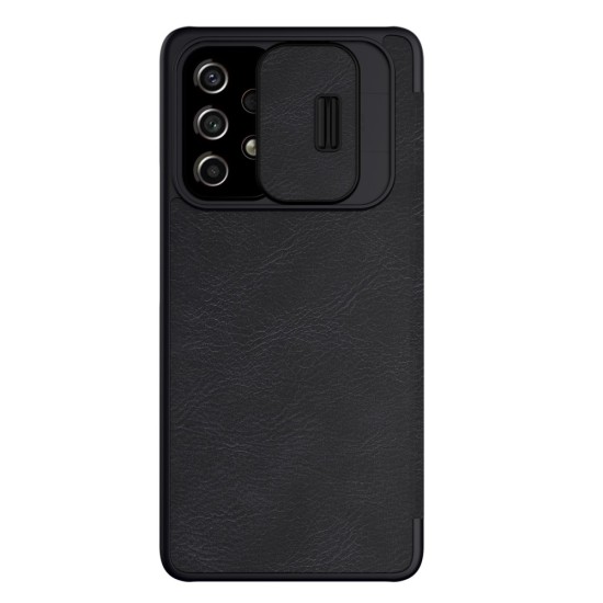 NILLKIN Qin Pro Series Card Holder Leather Flip Case priekš Samsung Galaxy A53 5G A536 - Melns - sāniski atverams maciņš