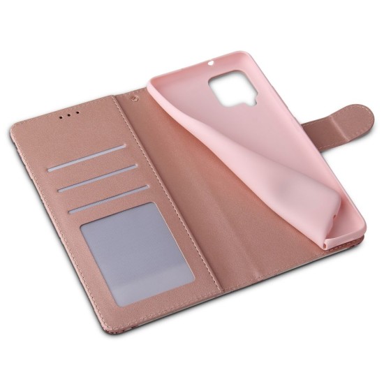 Tech-Protect Wallet Book Case priekš Samsung Galaxy A33 5G A336 - Rozā / Puķains - sāniski atverams maciņš ar magnētu un stendu / grāmatveida maks