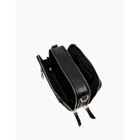 iDeal of Sweden AW21 Bobbi Camera Crossbody Bag - Black Croco - женская сумочка через плечо