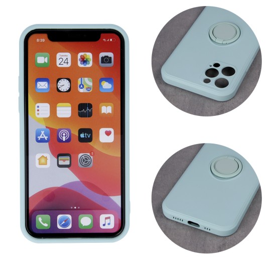 Finger Grip Back Case priekš Apple iPhone 7 / 8 / SE2 (2020) / SE3 (2022) - Gaiši Zils - silikona aizmugures apvalks ar gredzenu / bampers-vāciņš