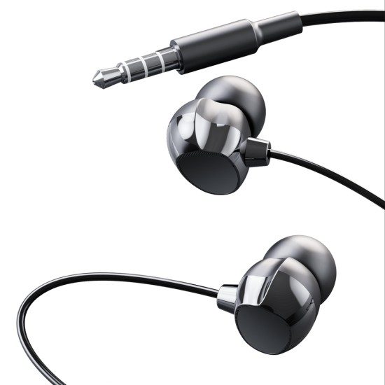 XO EP53 Wired Stereo Earphones with Remote and Mic jack 3.5mm - Черные - Универсальные стерео наушники с микрофоном и пультом