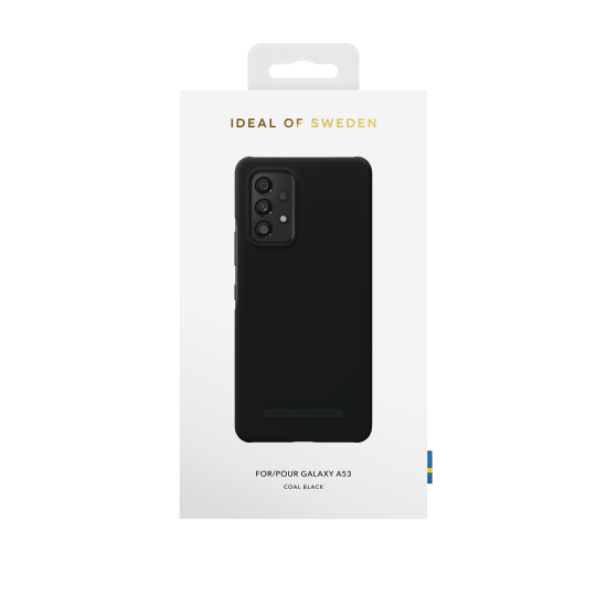 iDeal of Sweden Seamless SS22 Back Case priekš Samsung Galaxy A53 5G A536 - Coal Black - ciets silikona aizmugures apvalks ar iebūvētu metālisku plāksni / bampers-vāciņš