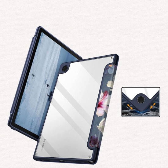 Tech-Protect Hybrid Smart Case priekš Samsung Galaxy Tab A8 10.5 X200 / X205 - Puķes - triecienizturīgs sāniski atverams maciņš ar magnētu un stendu