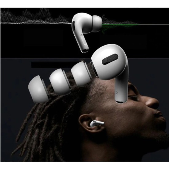 Tech-Protect Austiņu maiņas gumijas ausu spilventiņi priekš Apple Airpods Pro uzgaļi (komplektā 3 izmēri) - Baltie - rubbers for earphones