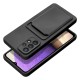 Forcell Card Back Case priekš Samsung Galaxy A12 A125 - Melns - silikona aizmugures apvalks ar kabatiņu / bampers-vāciņš
