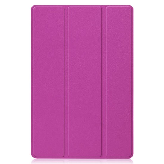 Tri-fold Stand PU Smart Auto Wake/Sleep Leather Case priekš Huawei MatePad 11 - Violets - sāniski atverams maciņš ar stendu