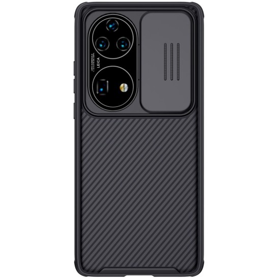 Nillkin CamShield Slide Camera Back Hard Case Cover priekš Huawei P50 Pro - Melns - plastikas aizmugures apvalks / bampers ar kameras aizsargmehānismu