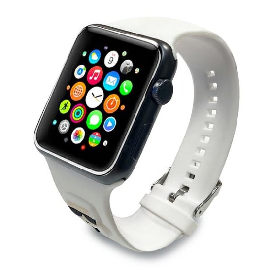 Karl Lagerfeld Silicone Karl Heads Series Watch Band KLAWMSLKW для Apple Watch 38 / 40 / 41 mm - Белый - силиконовый ремешок для умных часов