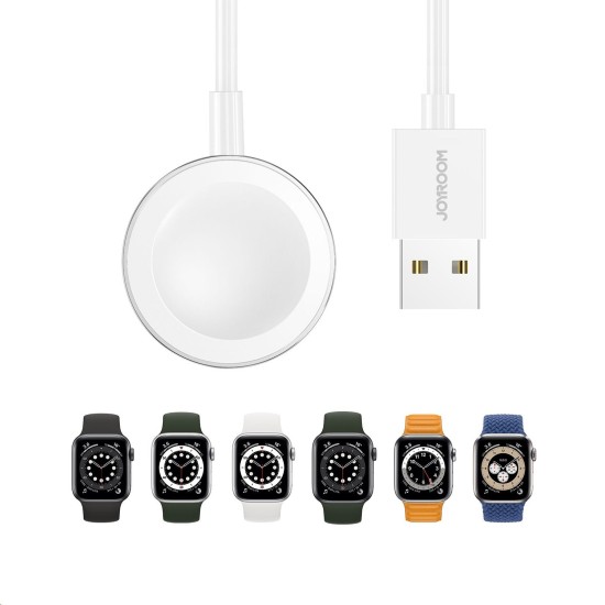 Joyroom S-IW001S Ben series Magnetic Qi Wireless Charger priekš Apple Watch - Balts - Universāls induktīvs bezvadu USB lādētājs paliktnis