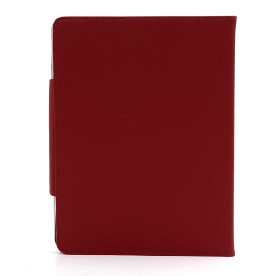 Universal 9.7-inch Leather Magnetic Case Stand for Tablet PC - Red - universāls sāniski atverams maks planšetdatoriem ar stendu (ādas grāmatiņa, leather book wallet case cover stand)