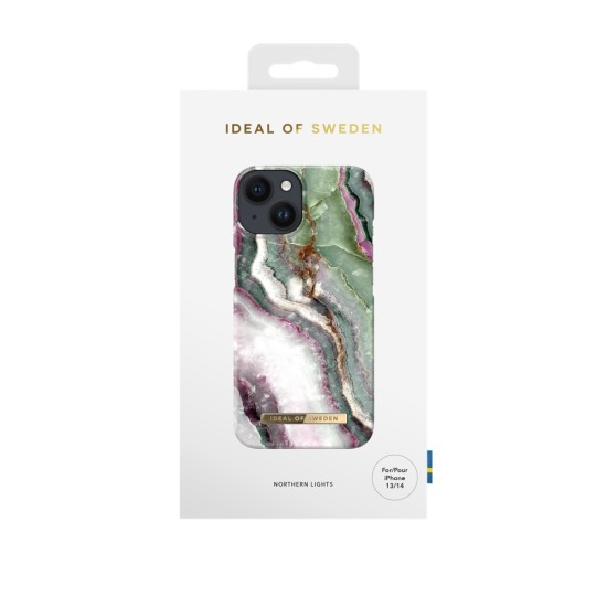 iDeal of Sweden Fashion AG22 Back Case priekš Apple iPhone 14 - Northern Lights - plastikāta aizmugures apvalks ar iebūvētu metālisku plāksni / bampers-vāciņš