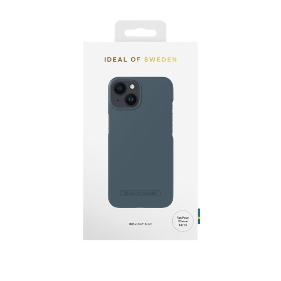 iDeal of Sweden Seamless SS22 Back Case priekš Apple iPhone 14 - Midnight Blue - ciets silikona aizmugures apvalks ar iebūvētu metālisku plāksni / bampers-vāciņš
