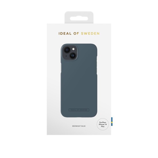 iDeal of Sweden Seamless SS22 Back Case priekš Apple iPhone 14 Plus - Midnight Blue - ciets silikona aizmugures apvalks ar iebūvētu metālisku plāksni / bampers-vāciņš