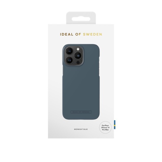 iDeal of Sweden Seamless SS22 Back Case priekš Apple iPhone 14 Pro Max - Midnight Blue - ciets silikona aizmugures apvalks ar iebūvētu metālisku plāksni / bampers-vāciņš