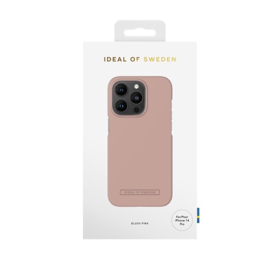 iDeal of Sweden Seamless SS22 Back Case priekš Apple iPhone 14 Pro - Blush Pink - ciets silikona aizmugures apvalks ar iebūvētu metālisku plāksni / bampers-vāciņš